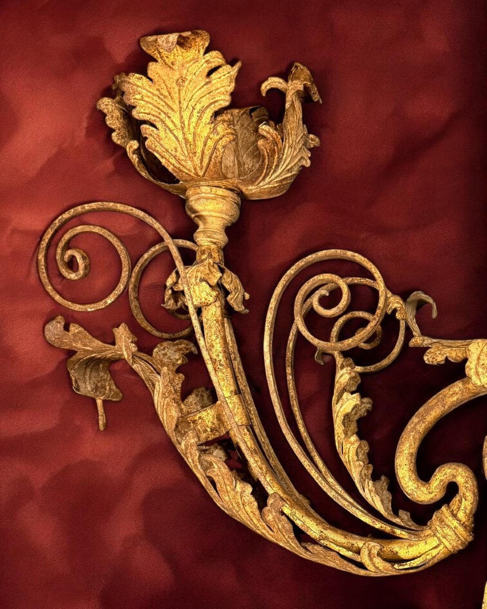 Paire d'anciennes lampes murales - Italie, XVIIIe siècle-photo-1